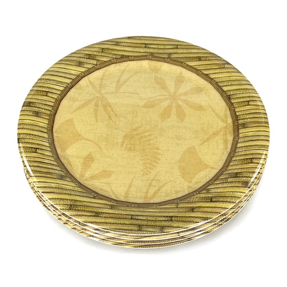 Bamboo & Leaf Melamine Dinner Plates - 4 - Picture 2 of 6